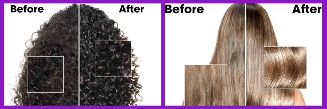 Resultado antes y después del Mejor Aceite para Nutrir el Cabello Dañado por Tintes