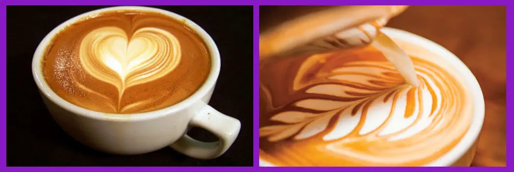 hacer Café con Leche Barista en Casa latte art corazón y tulipán