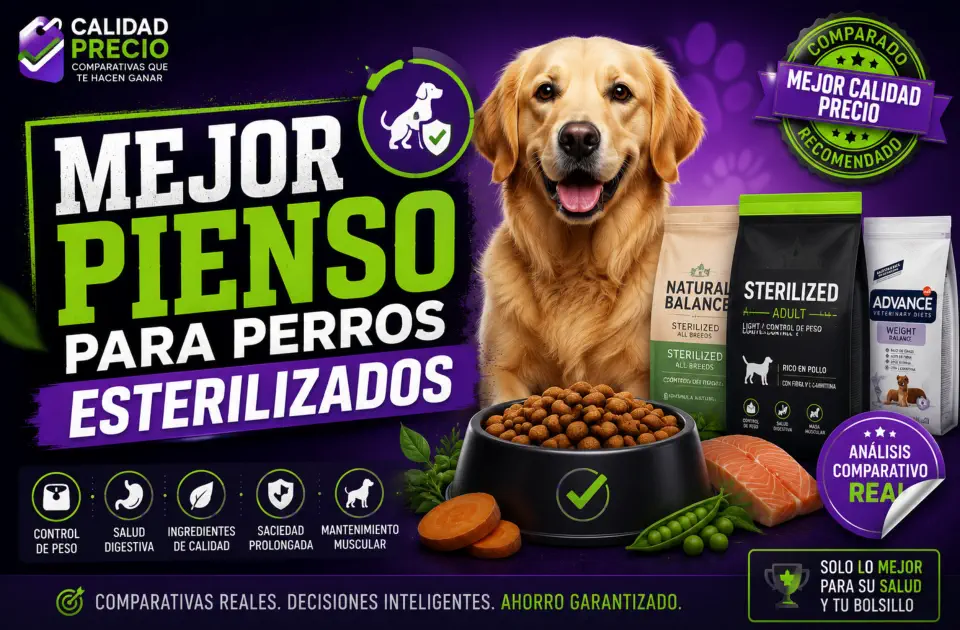 Mejor pienso para perros esterilizados: guía CalidadPrecio para controlar peso sin fallar