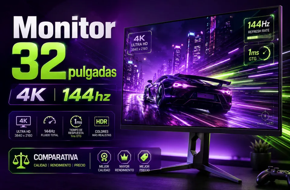 Monitor 32 pulgadas 4K 144hz: mejores modelos calidad-precio