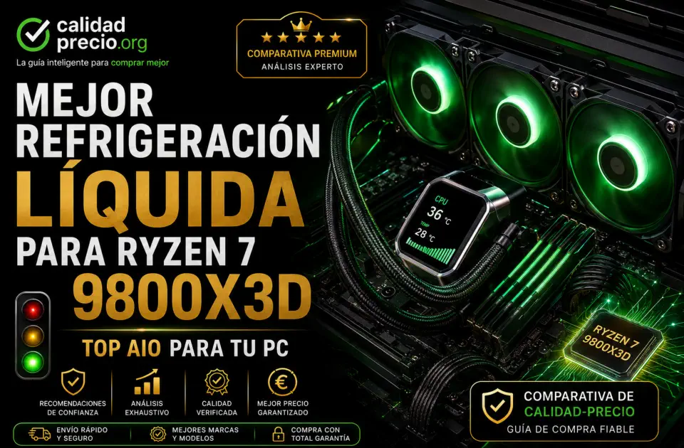 Mejor Refrigeración Líquida para Ryzen 7 9800X3D: guía premium para elegir AIO AM5 sin pagar de más