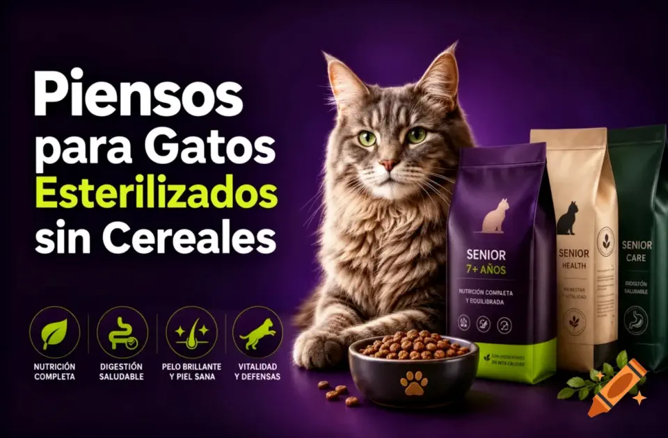 Mejores piensos para gatos esterilizados sin cereales