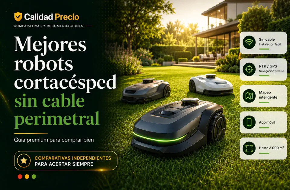 Mejores robots cortacésped sin cable perimetral: guía premium para comprar sin enterrar cables